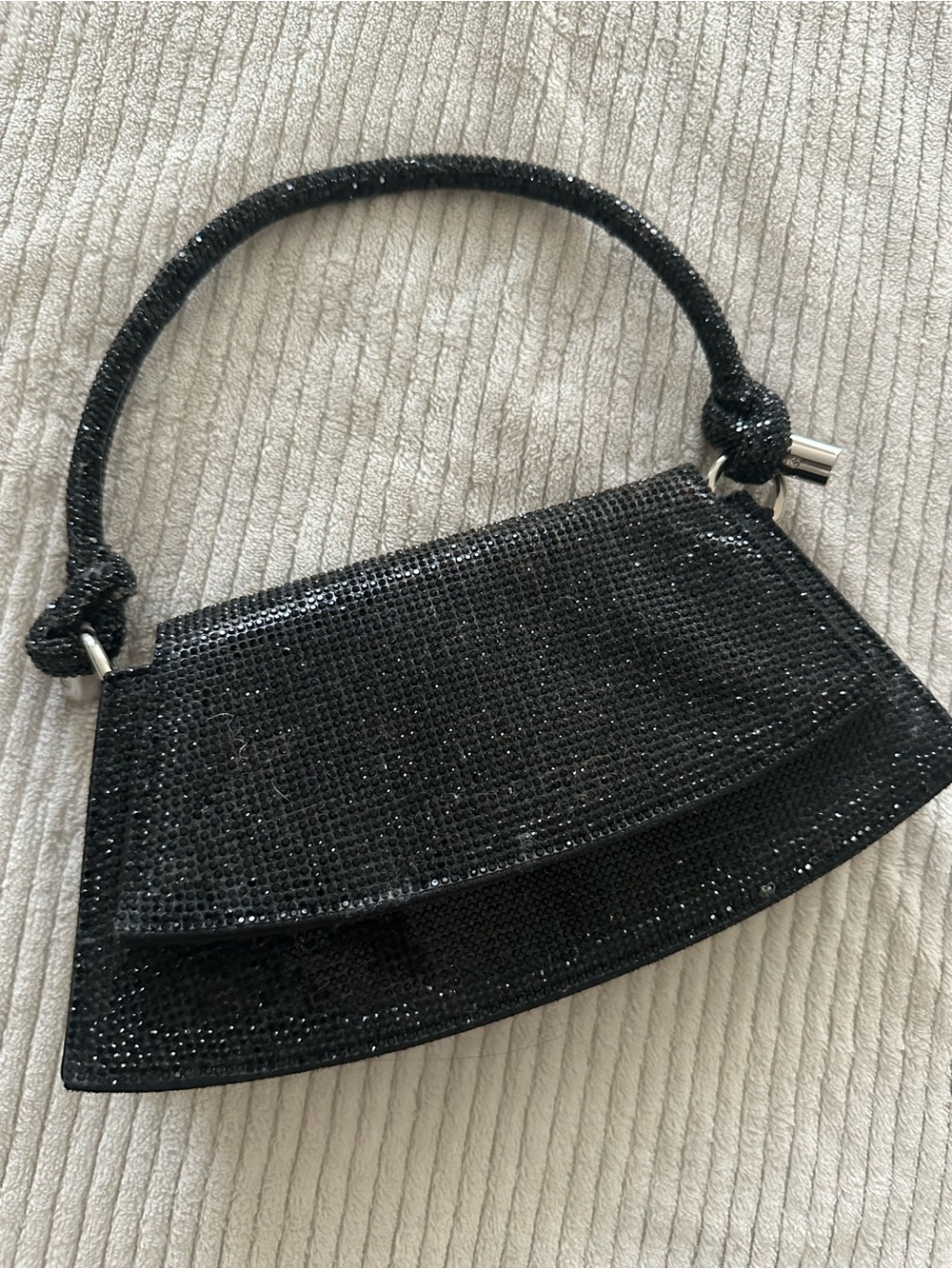 Vintage Black Sparkle Evening Top-Handle Bag